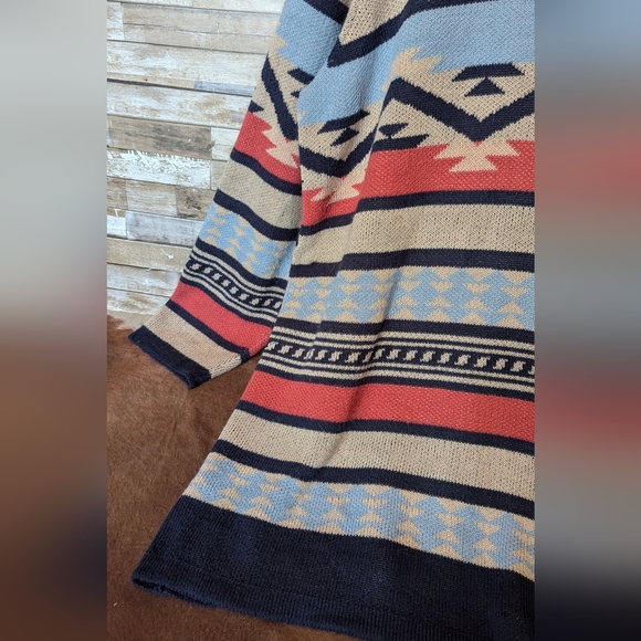 Margeaux & Ellie Aztec Fringed Cardigan Sweater - Picture 13 of 16